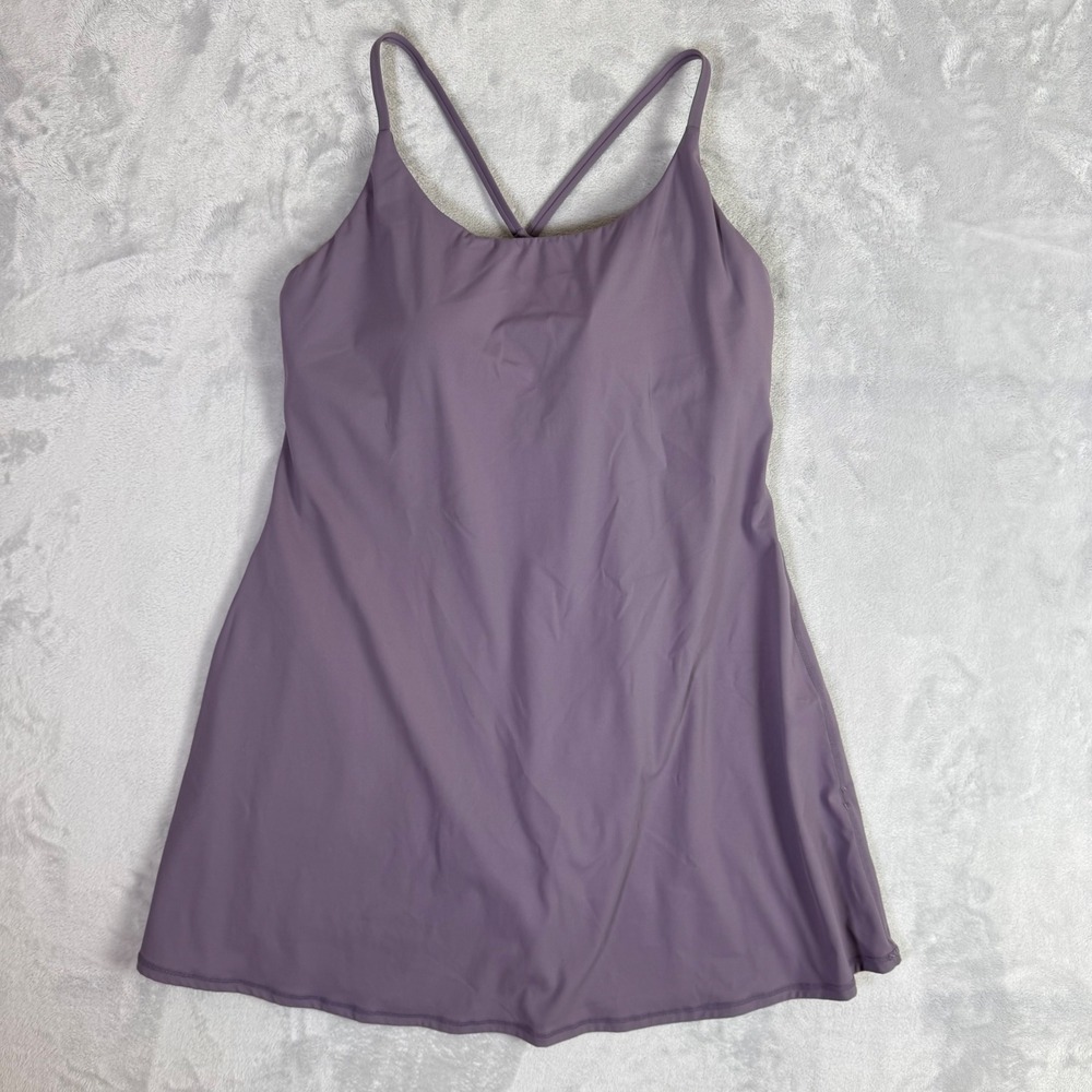 Halara Active Dress Women XL Purple Cross Back Built-in Bra A-Line Mini